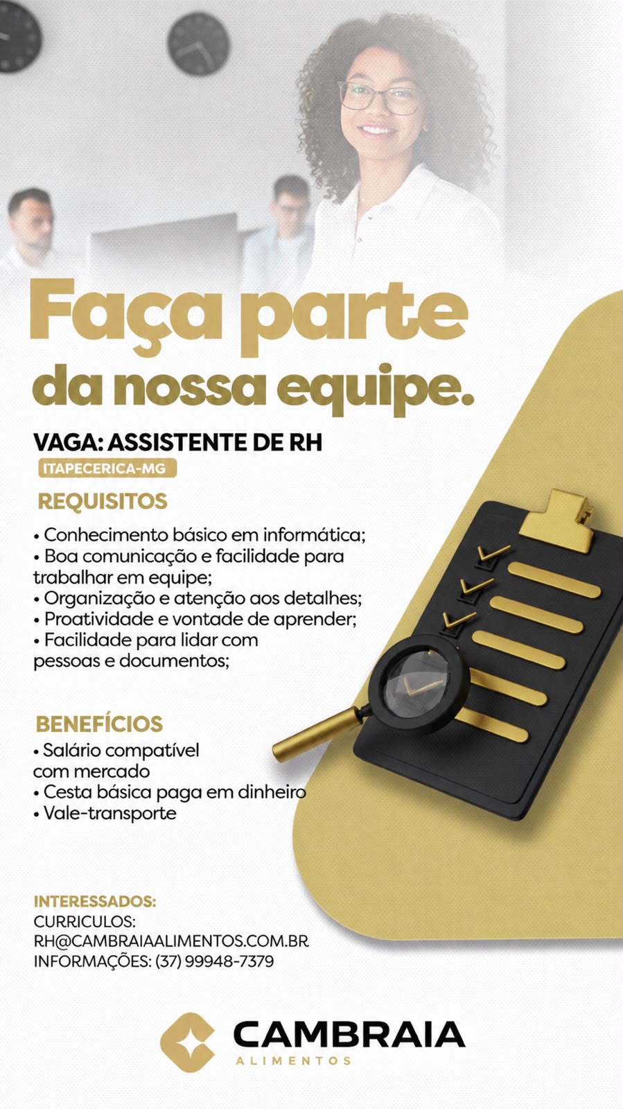 Arte da vaga AUXILIAR DE RH
